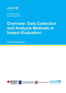 Overview: Data Collection and Analysis Methods in Impact Evaluation