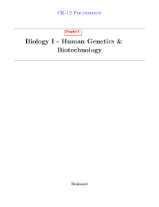 Biology I - Human Genetics & Biotechnology