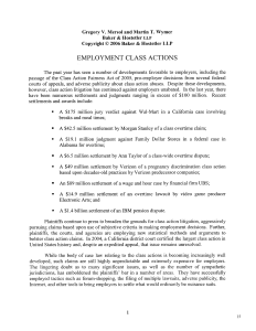 Employment Class Actions - American Bar Association