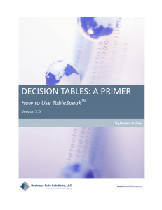decision tables: a primer
