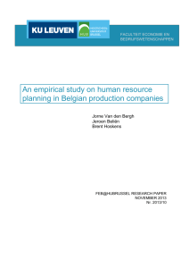 An empirical study on human resource planning in Belgian