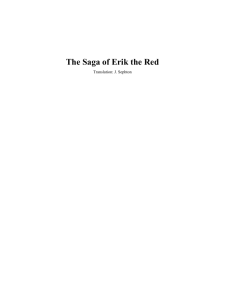 The Saga of Erik the Red - Icelandic Saga Database