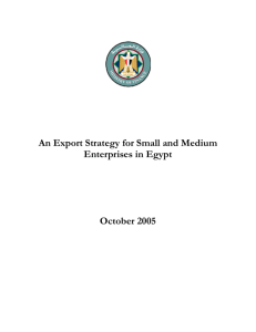 Export Strategy for SMEs in Egypt, October 2005