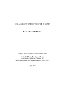 Access to Export Finance in Egypt, April 2004