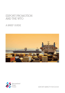 Export Promotion and the WTO: A brief guide