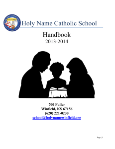 Student Handbook - Holy Name Catholic Church