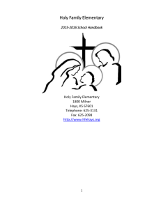 School Handbook - Holy Family Elementary School