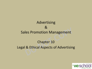 A&P-LEGAL & ETHICAL ASPECTS OF ADVERTISING