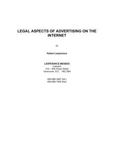 legal aspects of advertising on the internet