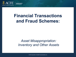 Inventory and Other Assets - Association of Certified Fraud Examiners
