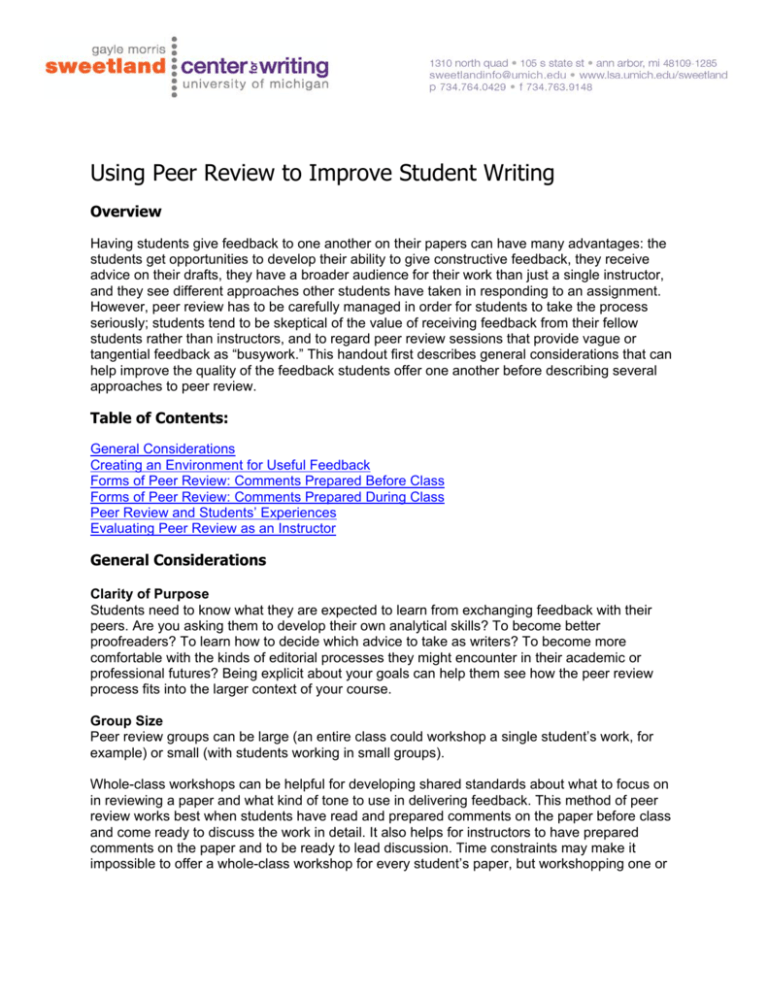 peer review case study examples