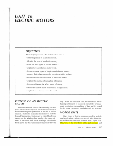 UNIT 16 ELECTRIC MOTORS