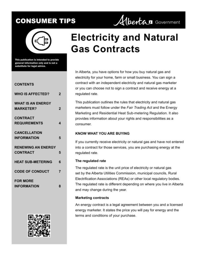 Electricity and Natural Gas Contracts Service Alberta
