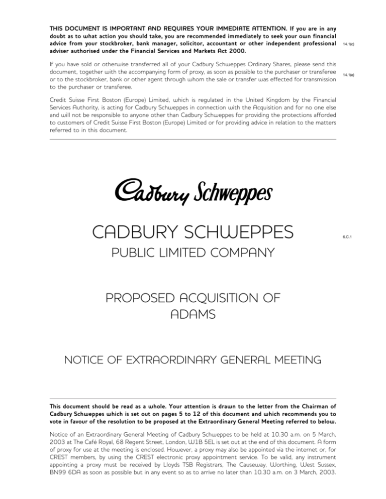 cadbury schweppes production method case study answers