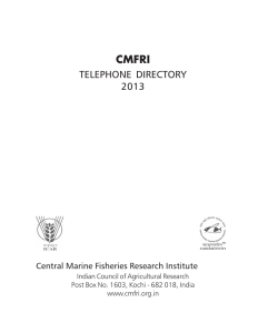 CMFRI Telephone Directory - Central Marine Fisheries Research