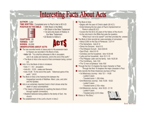 Interesting Facts about Acts