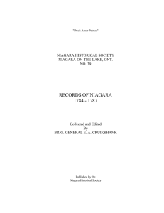 records of niagara 1784 - 1787 - Niagara Historical Society Museum