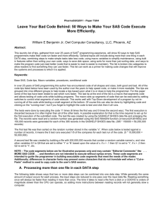 50 Ways to Make Your SAS Code Execute More Efficiently.
