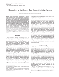 Alternatives to Autologous Bone Harvest in Spine Surgery