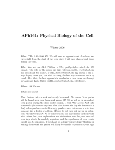 APh161: Physical Biology of the Cell - Rob Phillips Group