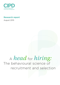 A head for hiring: The behavioural science of recruitment and selection