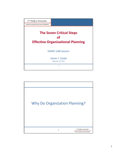 Seven Critical Steps for Effective Organization Planning