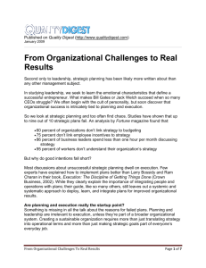 From Organizational Challenges to Real Results