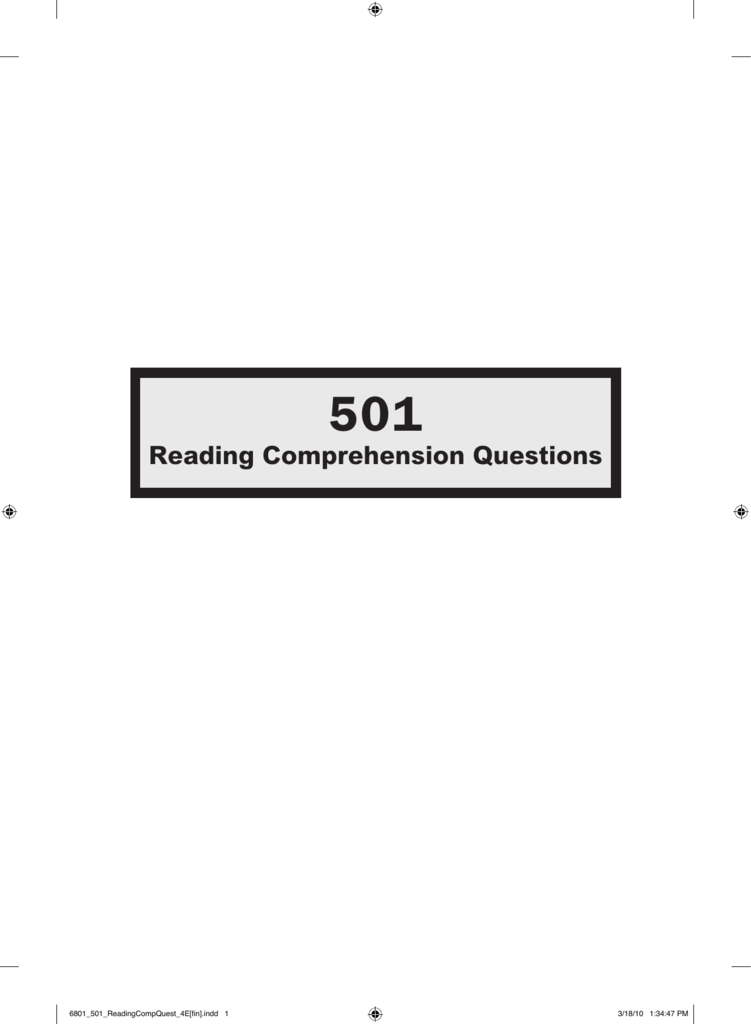 501 Reading Prehension Questions