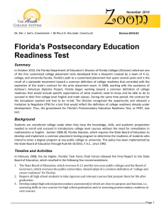 Florida's Postsecondary Readiness Test