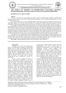 the effect of smoking on respiratory functions, arterial blood pressure