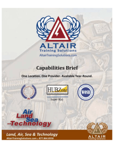 Capabilities Brief - Altair Training Solutions