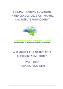 finding training solutions in indigenous decision