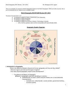 1 World Geography EOC/STAAR Review 2011