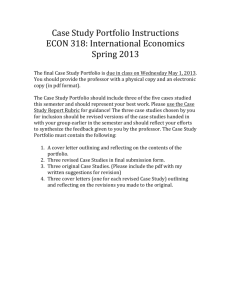 Case Study Portfolio Instructions ECON 318: International