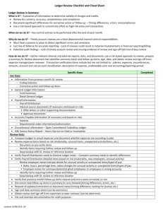 Ledger Review Checklist and Cheat Sheet