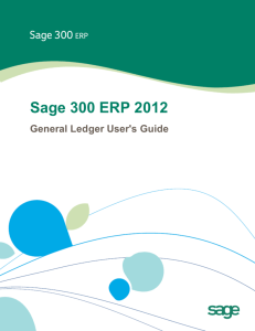 Sage 300 ERP 2012 General Ledger User's Guide