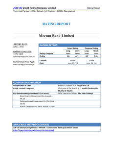 Meezan Bank Limited - JCR-VIS Credit Rating Co. Ltd.