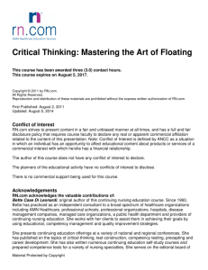Critical Thinking: Mastering the Art of Floating