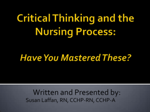 Critical Thinking and the Nursing Process