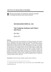 The Confucius Institutes and China's Soft Power