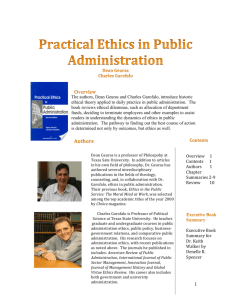 The Practice of Ethics in Public Administration.EBS