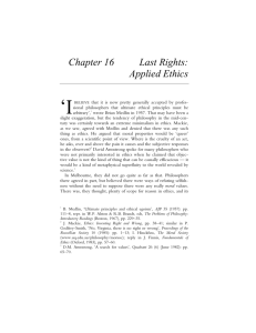 Chapter 16 Last Rights: Applied Ethics