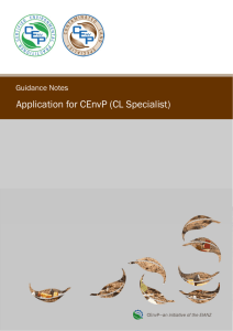 Application for CEnvP (CL Specialist)