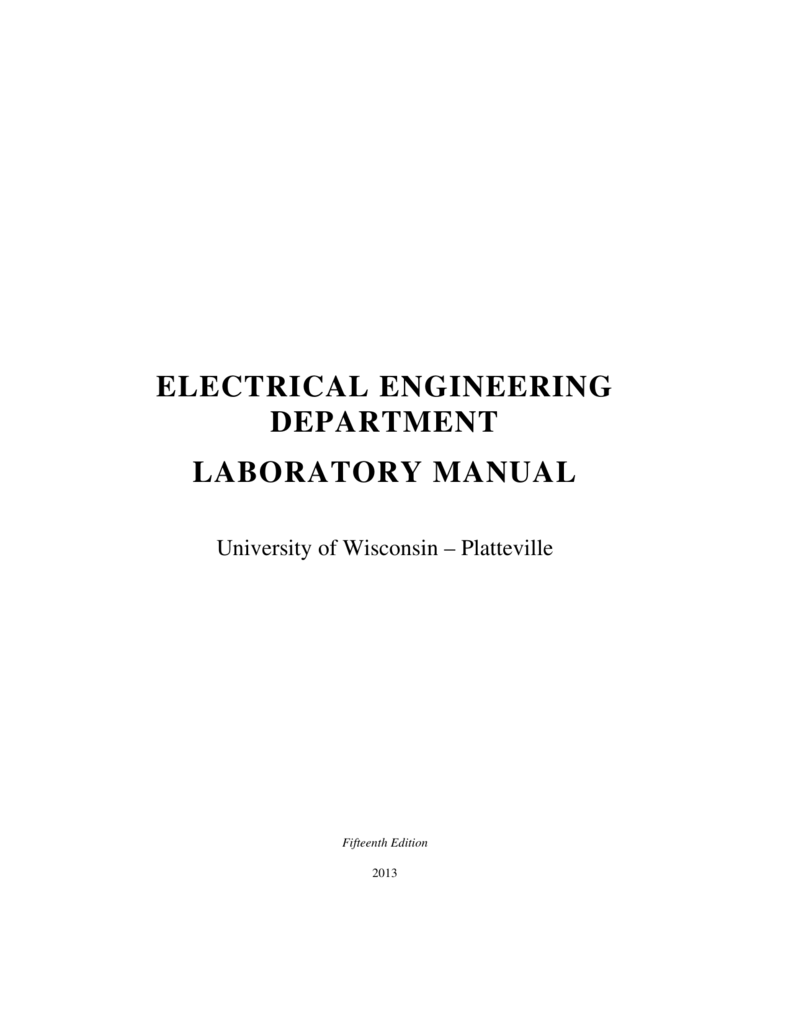 Circuit Lab Manual - University of Wisconsin