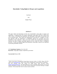 Shareholder Voting Rights in Mergers and Acquisitions