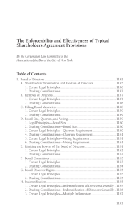 Enforceability and Effectiveness of Typical Shareholders