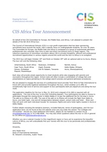 CIS Africa Tour Announcement - Council of International Schools