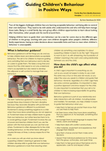 Guiding Children's Behaviour in Positive Ways