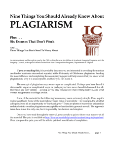 Nine Things You Should Know About Plagiarism