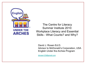 English Under the Arches - The Centre for Literacy of Quebec